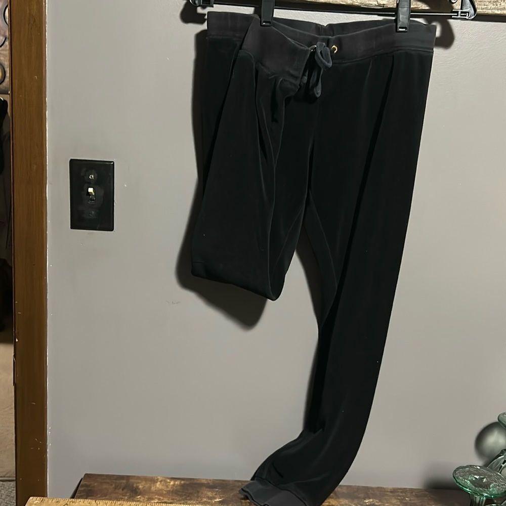 JUICY COUTURE blk velour jogging sweat pants S